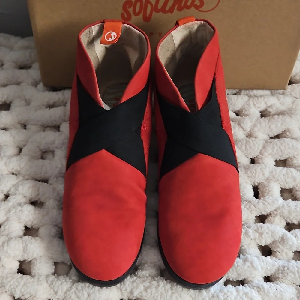 Softinos By Fly London Nubuck Leather Slip On Bootie